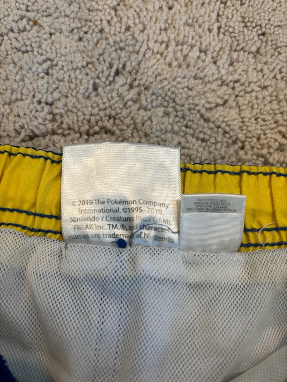 Blue & White Tie-Dye Pokemon Pikachu Boys Kids Swim Trunks Shorts Comfy 2019